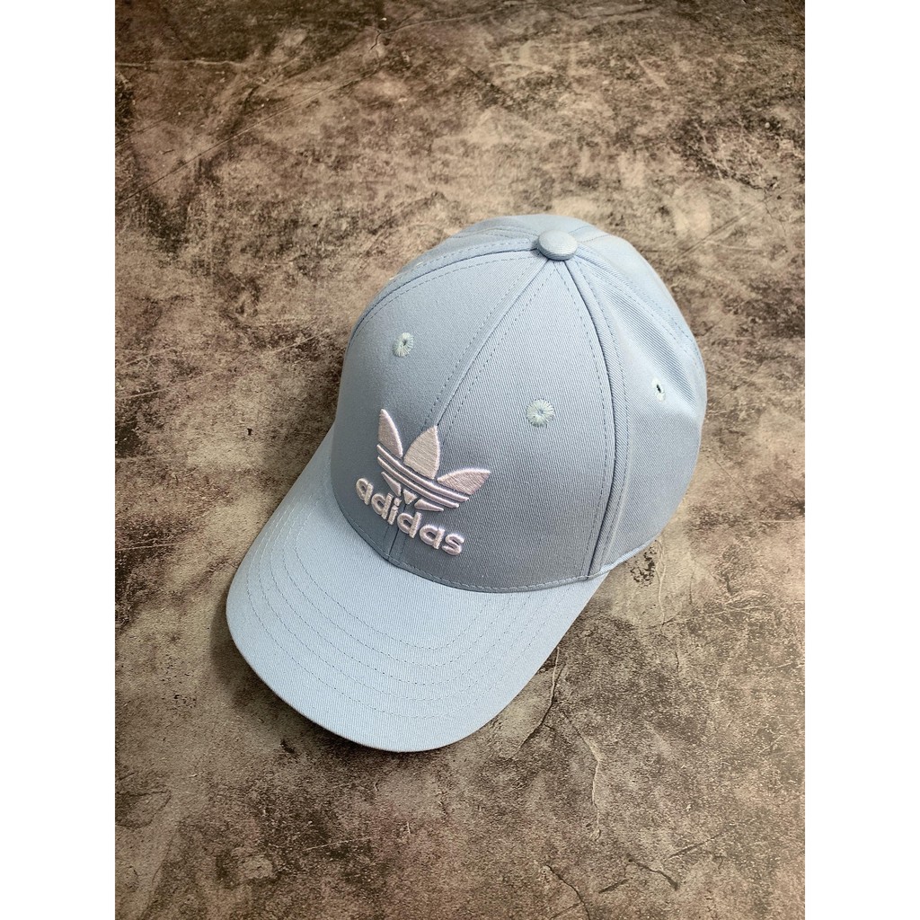 (HÀNG XUẤT XỊN) Mũ / Nón das xanh logo trắng Trefoil Logo Baseball Cap / Clear Sky Made in Thailand full tag code