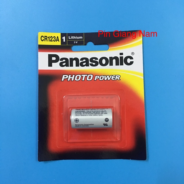 Pin CR123A Panasonic 3V Lithium vỉ 1 viên