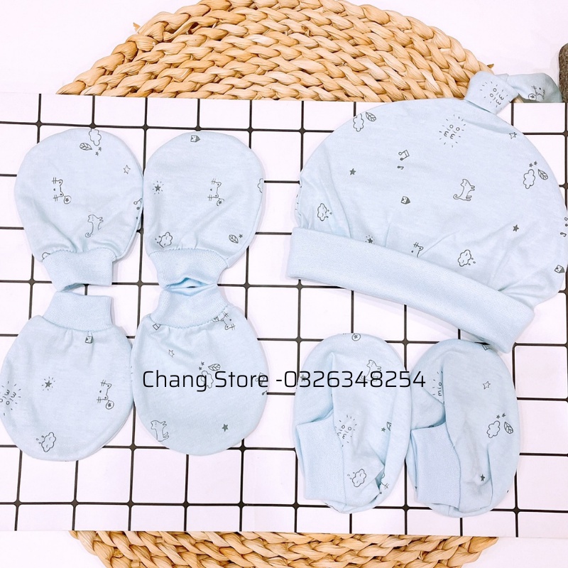 [ĐƯỢC CHỌN ] Set Mũ, Bao Tay, Bao Chân MioMio Cho Bé - Nón Vớ Tay, Chân MioMio Sơ Sinh