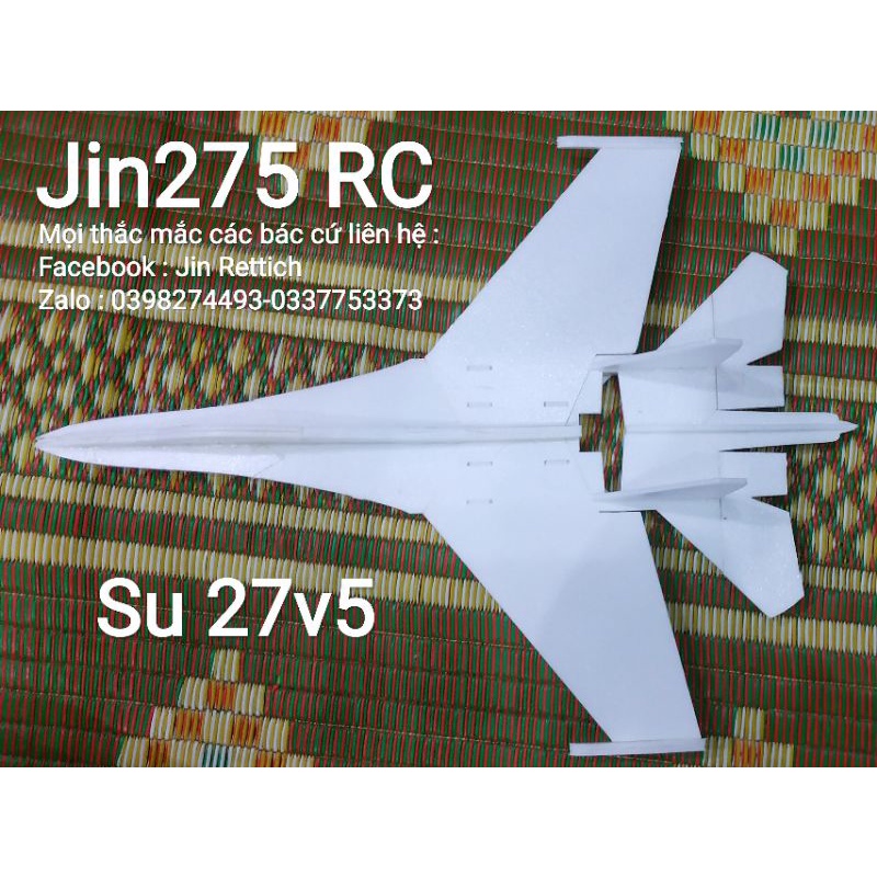 ❤️ Siêu Sale ♥️ Bộ vỏ kit máy bay Su-27 V5 Flat sải 74 cm