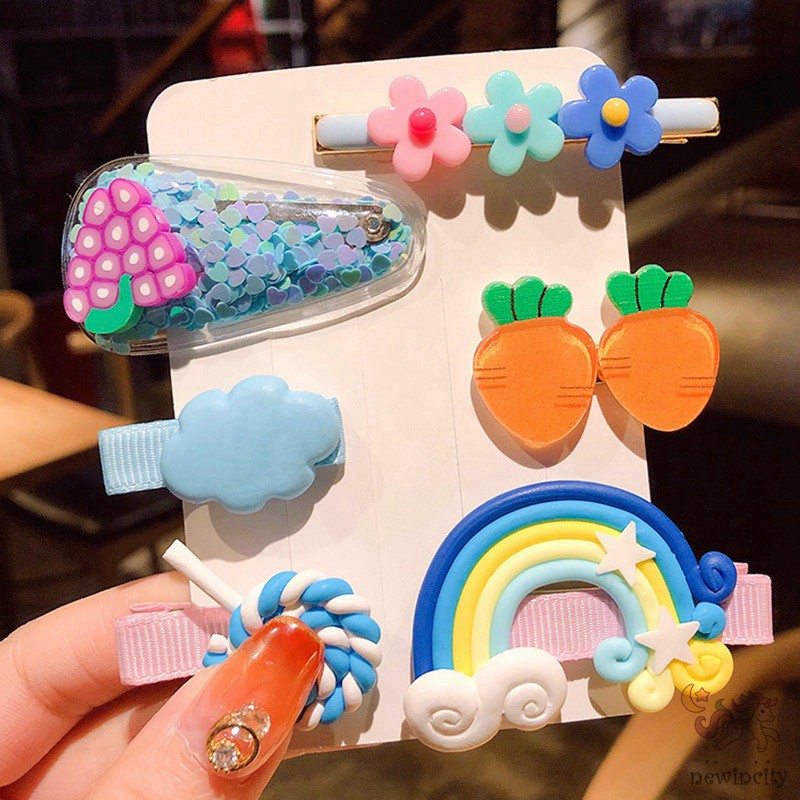 Set 6 kẹp tóc phong cách Hàn Quốc nữ tính dễ thương