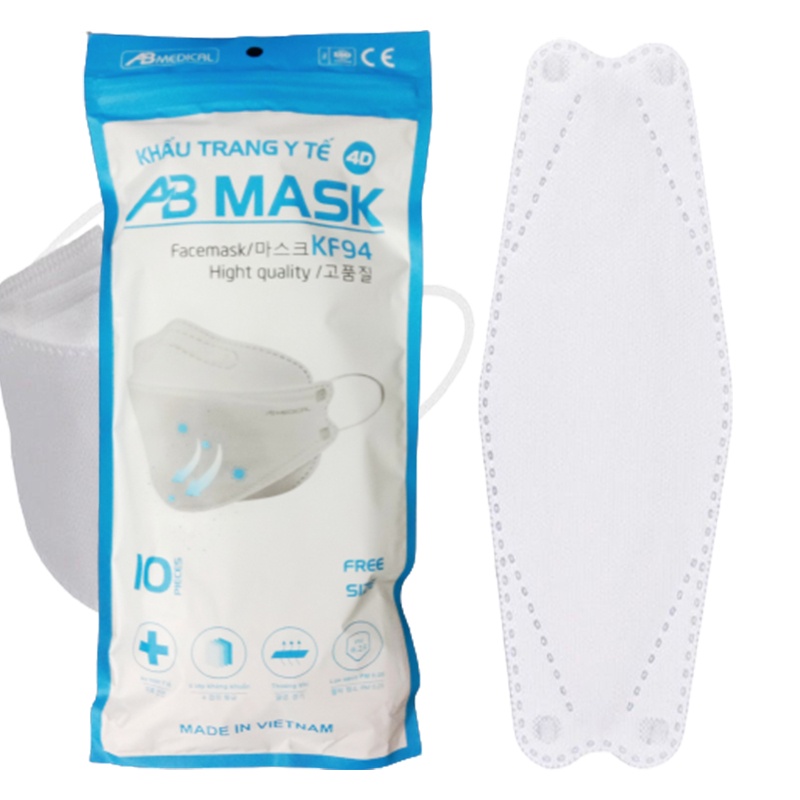 Khẩu trang KF94 AB thời trang  phong cách Hàn Quốc, 10 chiếc/bịch - Health Kingdom