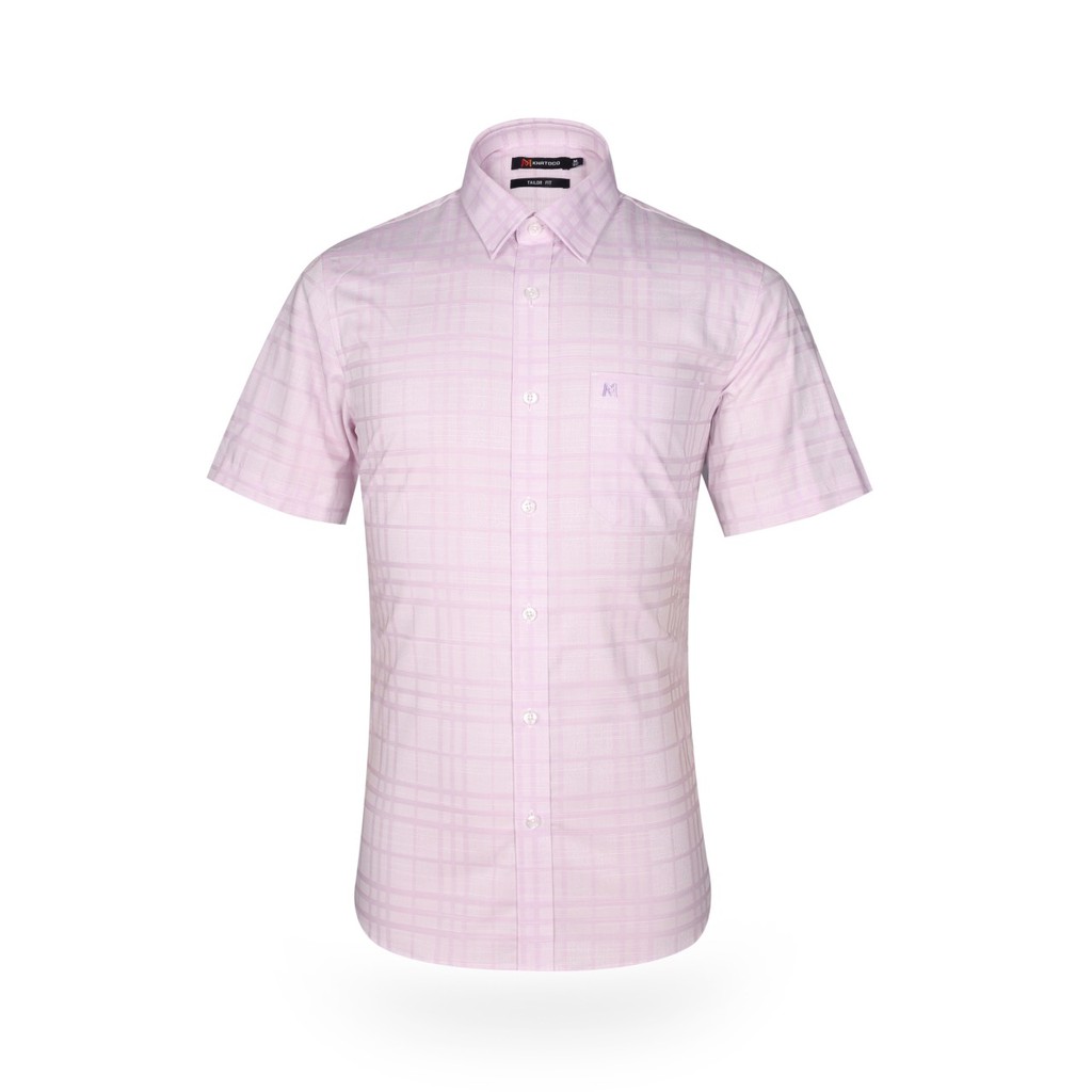 Áo sơ mi nam Khatoco tay ngắn kẻ caro mã A1MN538T1-CNCR117-2010-N