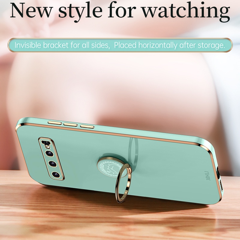 Ốp điện thoại Koosuk silicon mềm mượt mạ viền dáng vuông bảo vệ camera cho Samsung Galaxy S10 Plus