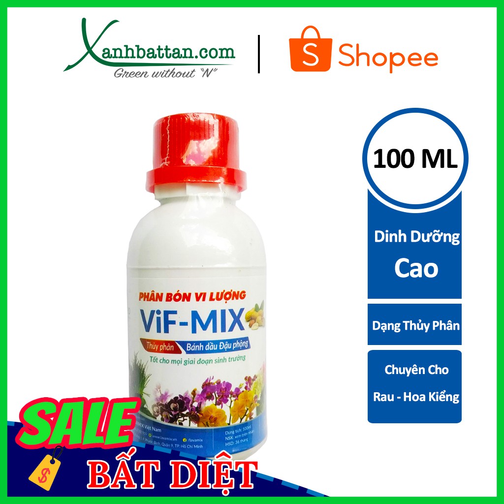 Phân Bánh Dầu Đậu Phộng Dạng Lỏng Vif Mix Lavamix Chai 100 ml