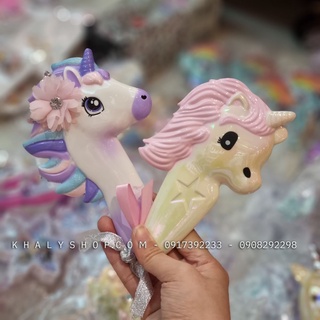 Lược gai chải tóc mini hình ngựa Unicorn nổi 3D cho trẻ em bé gái siêu xinh - (10x16cm)