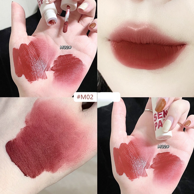 [Hàng mới về] Son môi kháng nước thiết kế vỏ màu trắng thời trang