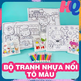 Bộ 3 Tranh Nhựa Nổi Tô Màu Cho Bé Trai và Bé Gái ❤
