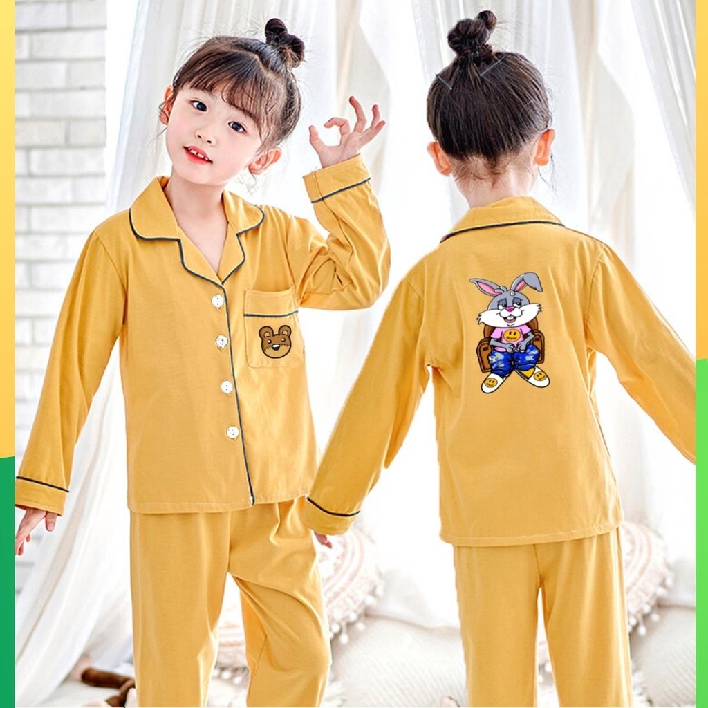 Bộ đồ ngủ pijama bé gái set quần áo trẻ em in hình mặc nhà kate size đại HD247 0328