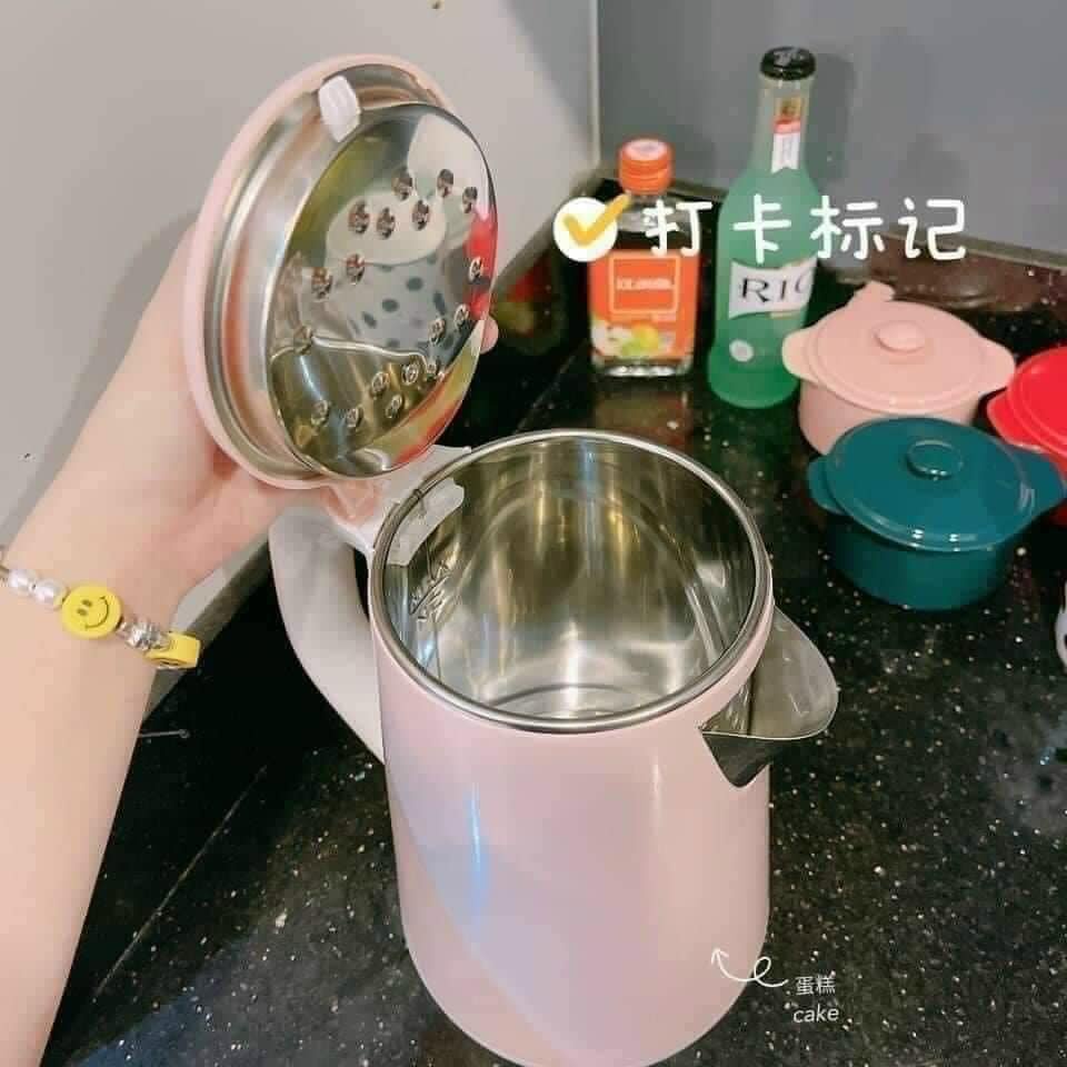 Bình đun siêu tốc Thái Lan JL 304 - Ấm siêu tốc 2.5L chống giật tự ngắt 2 lớp inox và nhựa