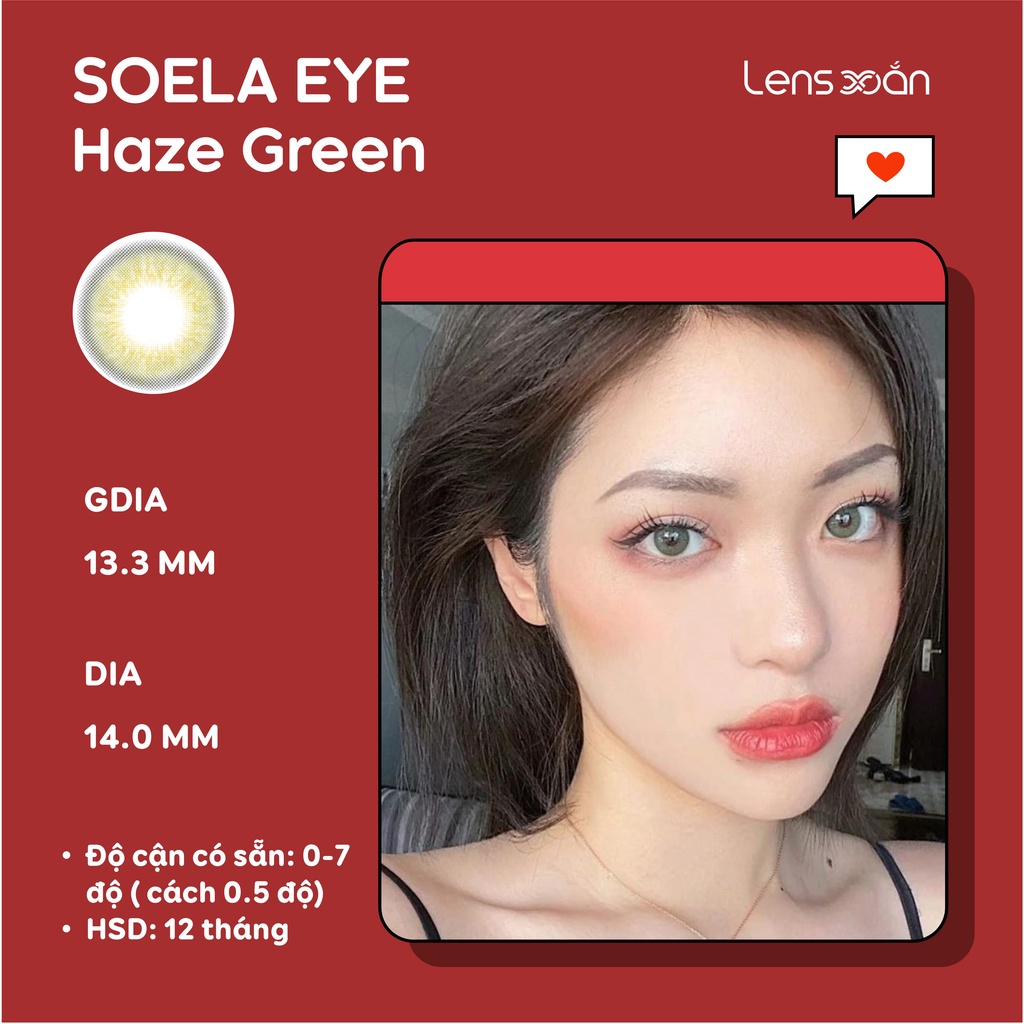 KÍNH ÁP TRÒNG SOELA EYE HAZE GREEN CỦA ISHA : Lens xanh khói tự nhiên  | Lens Xoắn (GIÁ 1 CHIẾC, ĐỌC LƯU Ý KHI ĐẶT)