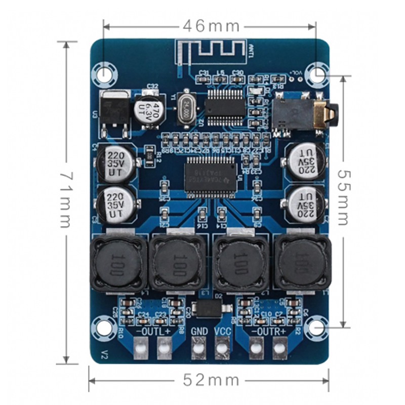 Bảng Mạch Khuếch Đại Âm Thanh Bluetooth Kỹ Thuật Số tpa3118 2 * 45W AUX Xh-m314 tpa3118