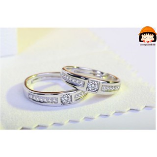 Nhẫn Đôi Bạc 925 Nhẫn Cặp Đính Đá Mãi Mãi Bên Nhau Cho Cặp Đôi <3