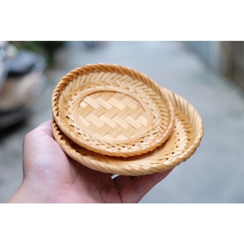 Đĩa Mây tre đựng các loại hạt, hướng dương, quán cafe, trang trí, chụp ảnh