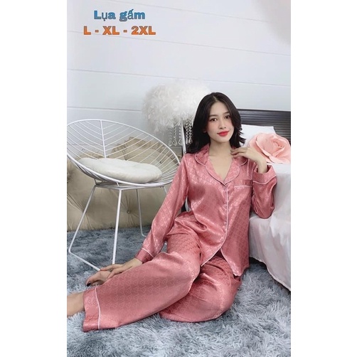 Bộ Pijama Lụa Gấm Sang Chảnh Bộ Ngủ Mặc Nhà