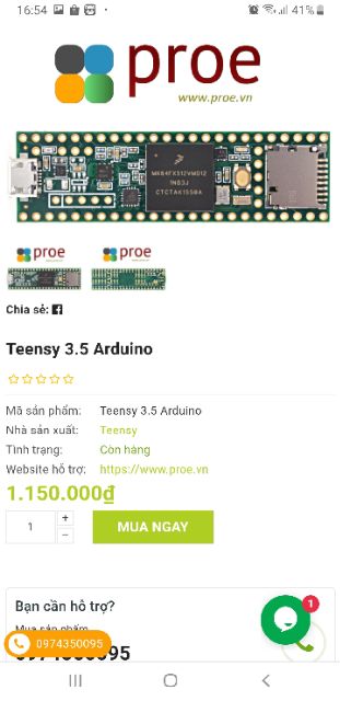 Bo mạch Teensy 3.5 Arduino