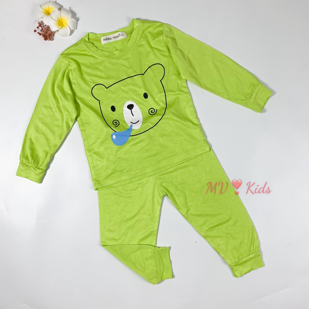 [SALE] Bộ Quần Áo Bé Gái, Bé Trai Minky Mom Vải Thun Lạnh Thỏ Hồng Rabbit, Bộ Dài Tay Cho Bé Mặc Thu Đông MKMTD2164