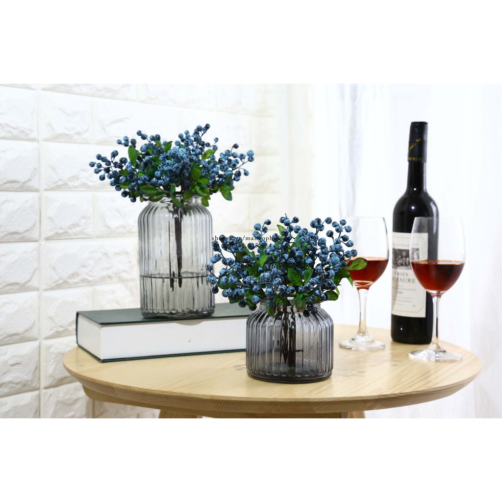 Nhánh blueberry xinh xắn phụ kiện décor chụp ảnh