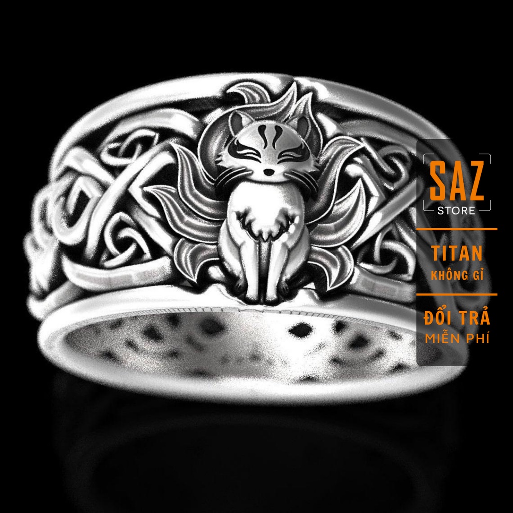 Nhẫn nam nữ tròn Unisex màu bạc Thời trang SAZ chất liệu Titan đẹp đơn giản - Nhẫn Vĩ Hồ