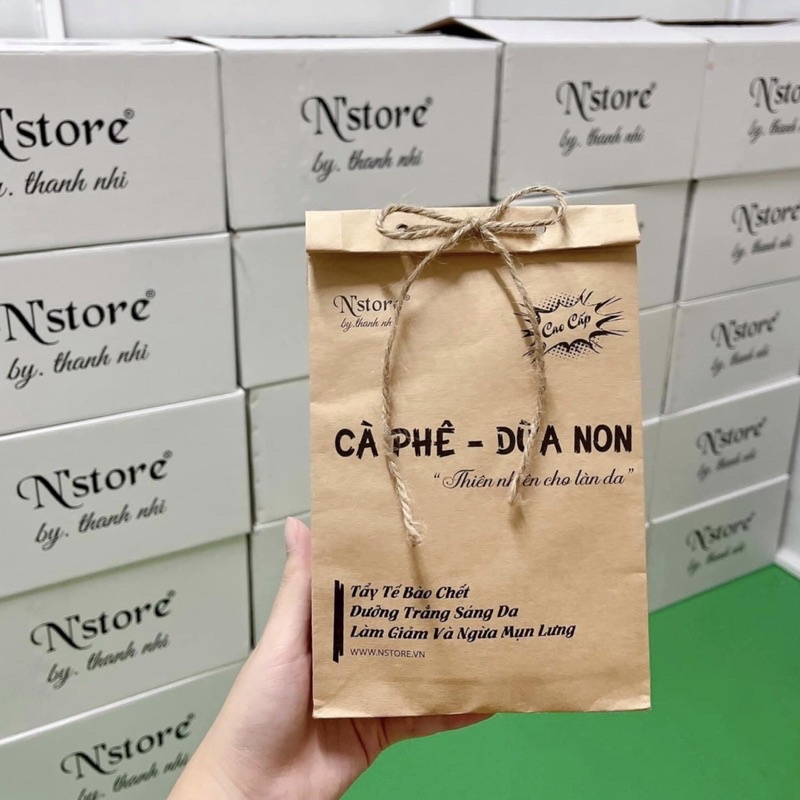 Bột tắm cà phê sữa dừa non n’store 100gr giúp làm sạch tế bào chết , trắng da , mịn da , lnpcosmetic | BigBuy360 - bigbuy360.vn
