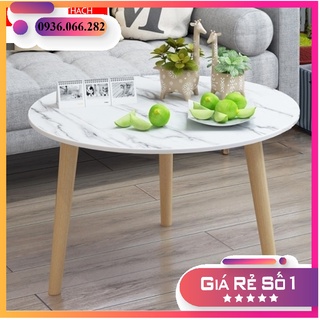 Bàn Trà Sofa Chân Gỗ Mẫu Bàn Tròn Size 50cm
