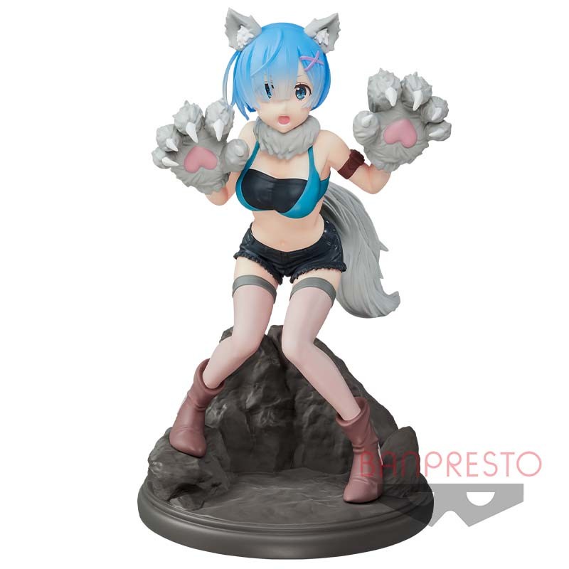 Mô Hình Figure Nhân Vật Anime Rem, Monster Motions, Bandai Spirits, Nhật Bản