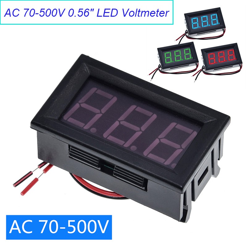 Đồng hồ đo dòng điện áp AC 70-500V 0,56" nối 2 dây mặt đèn LED