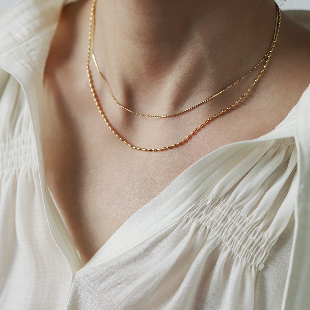 Dây chuyền titan xích trơn kiểu 2 tầng không gỉ WN2219