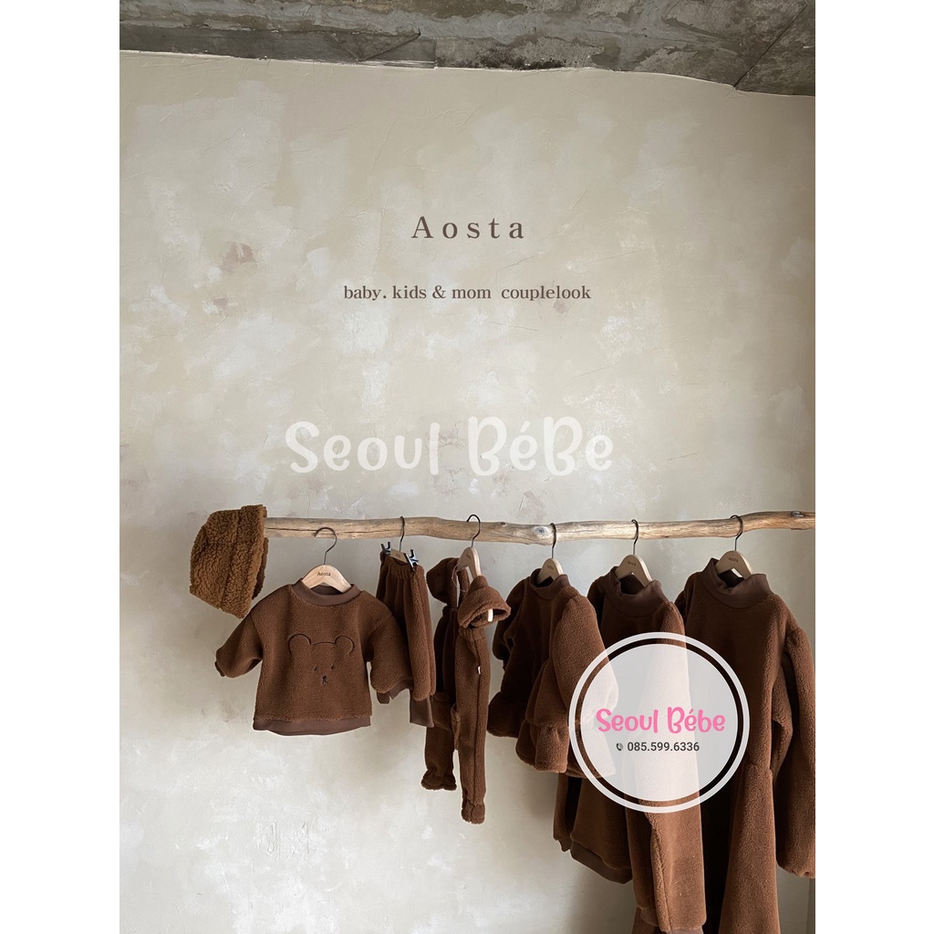 Áo lông mặt gấu Aosta Chocolate bear mtm made in Korea