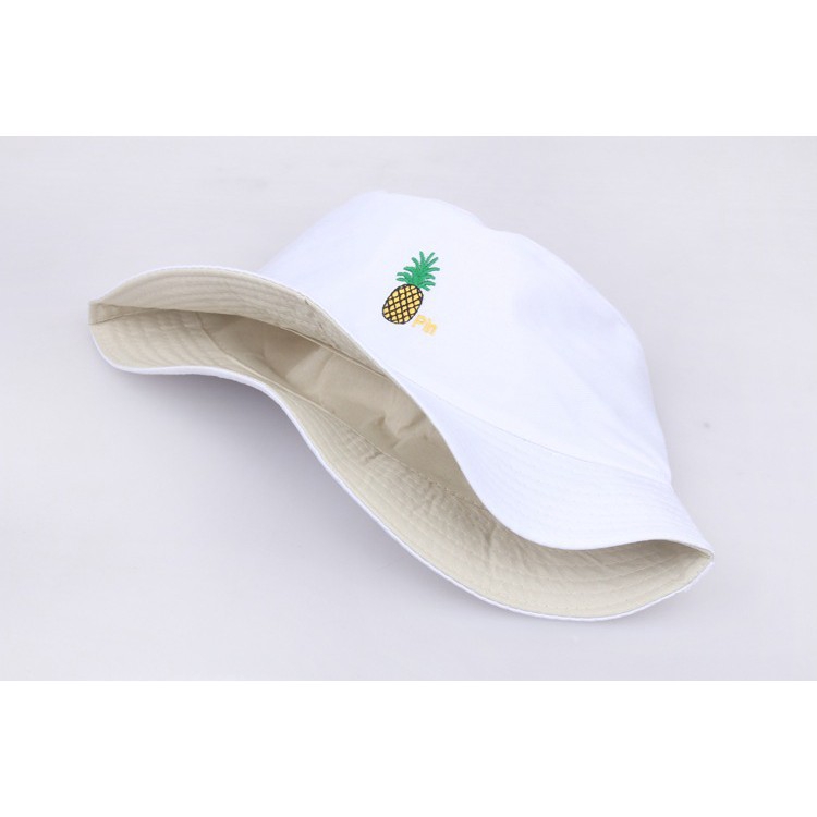 Nón bucket Hai Mặt Họa Tiết Trái Dứa Phong Cách Hàn Quốc