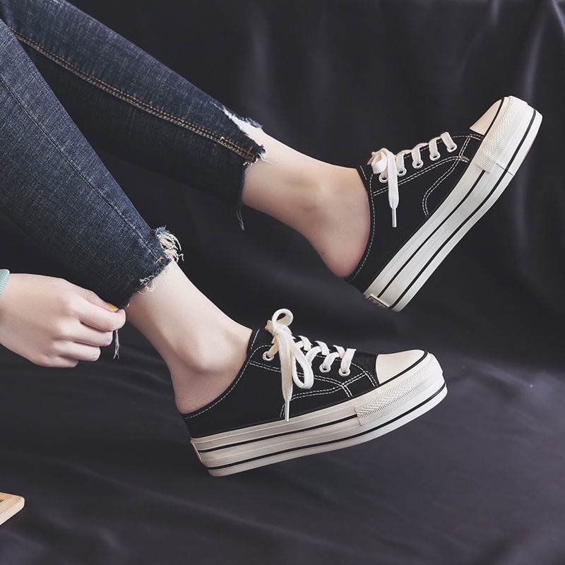 Giày Lười Vải Bạt Cổ Điển Thời Trang Nữ Mùa Hè