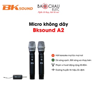 [CHÍNH HÃNG] Micro Không Dây BKsound A2 Hát Karaoke Hay - Hoat động rộng 30-80m - 2 tay micro không dây + 1 đầu thu