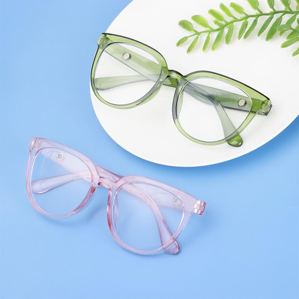 Mắt Kính Gọng Nhựa Siêu Nhẹ Chống Ánh Sáng Xanh Phong Cách Vintage Thời Trang