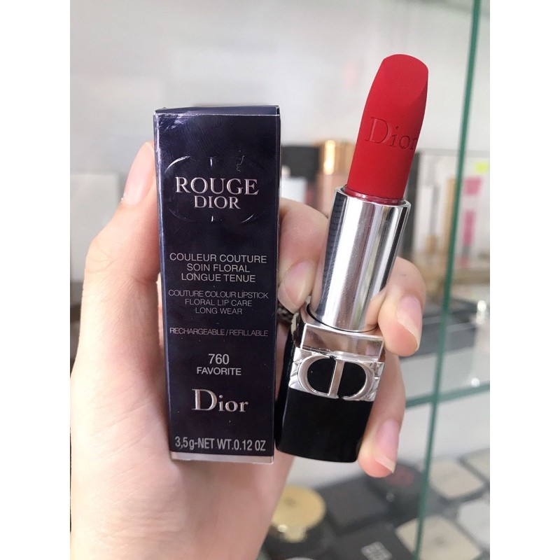 Son Dior Rouge Velvet Màu 760 Favorite ( Phiên Bản Mới Nhất có clip thật )