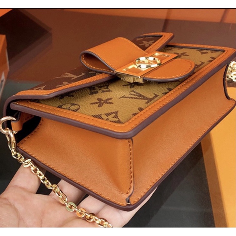 Túi xách nữ LV mềm thời trang, túi đeo chéo đeo vai kẹp nách đi chơi đi làm dây da phối xích cao cấp