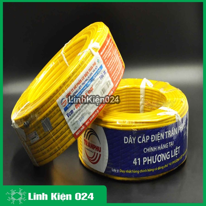 1 mét dây điện đôi Trần Phú 2x1.5mm ruột đồng mềm nhiều sợi xoắn