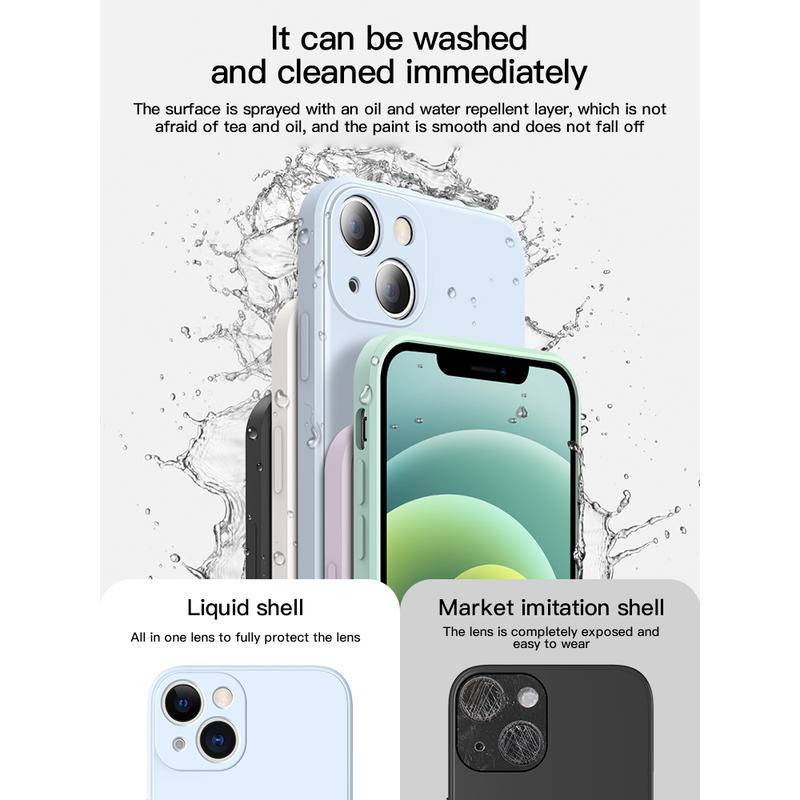 Ốp Điện Thoại Silicon Dẻo Vuông Bảo Vệ Ống Kính Máy Ảnh Cho iPhone 13 14 Pro Max Plus 14 13