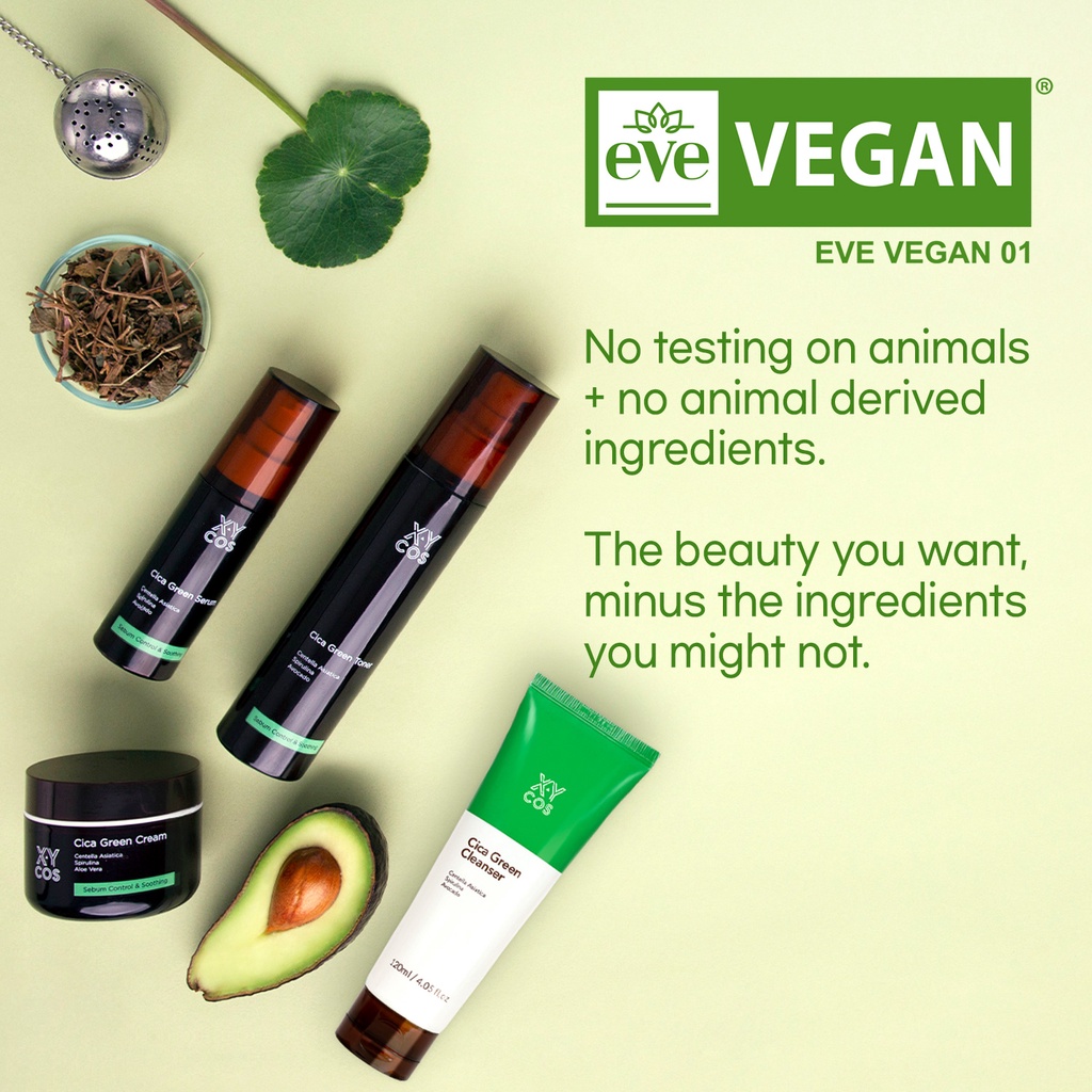 Sữa rửa mặt XYCOX Cica Green thuần chay đạt chứng nhận EVE VEGAN 120ml