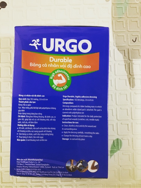 Băng cá nhân Urgo có độ dính cao (BCN urgo durable)