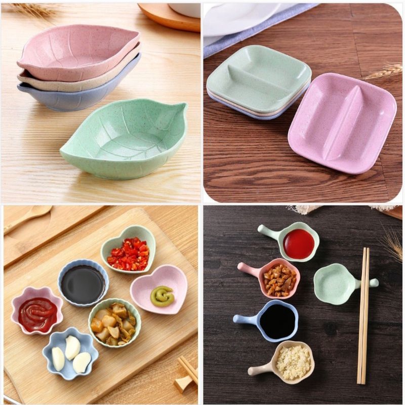 Chén đựng gia vị loại hình lá và loại hai ngăn , bông hoa, trái tim