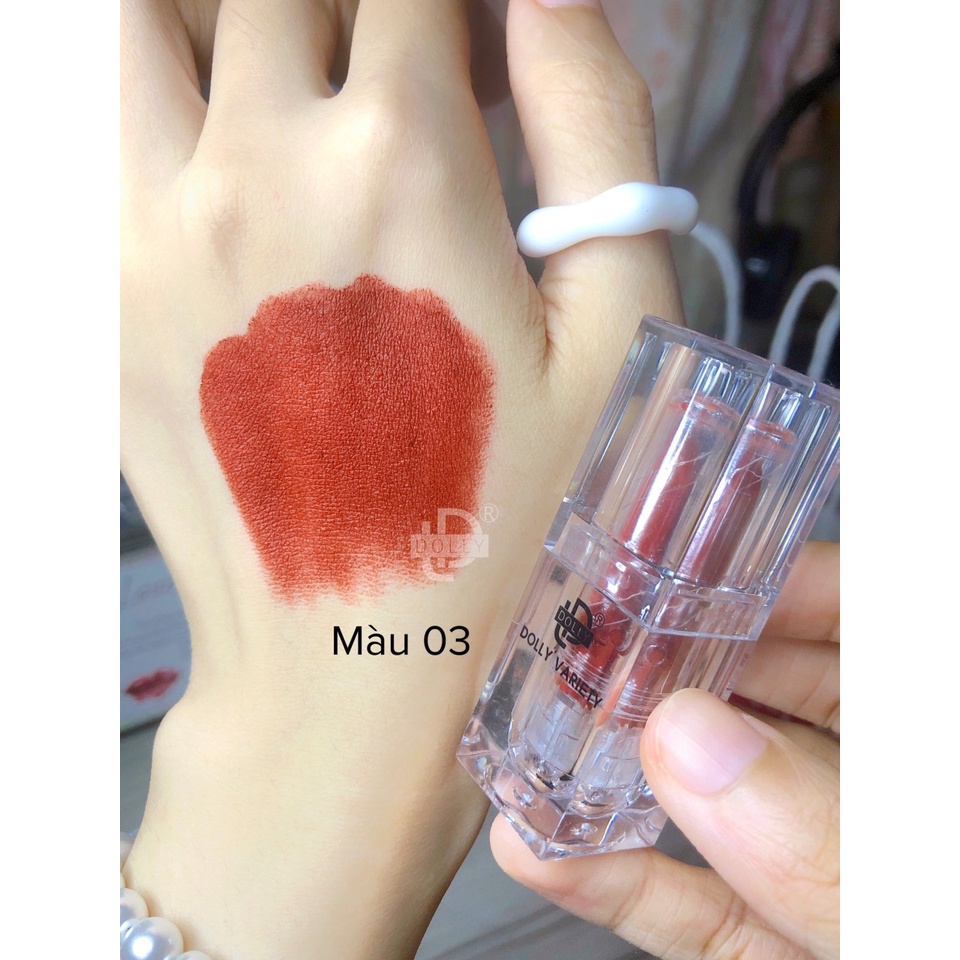 Son THỎI SÁP DOLLY dòng kem lì siêu mềm mịn, không chì, không trôi MÀU Cam nâu đất