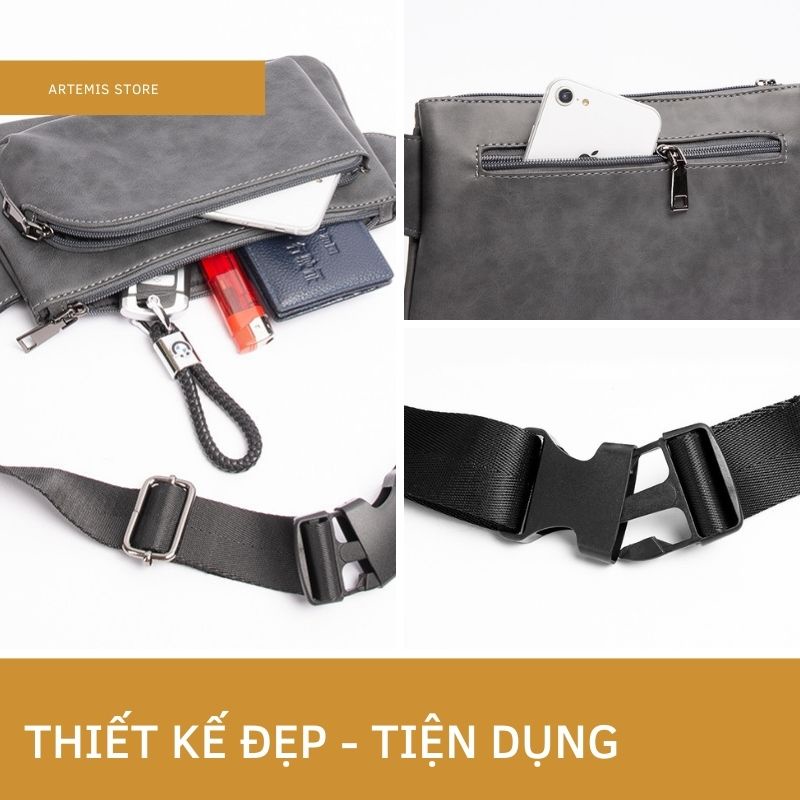 Túi bao tử nam nữ ⚡FREESHIP⚡da cô điển bền đẹp,cao cấp, lịch lãm. BH 12t Tặng Vớ nam 86U9