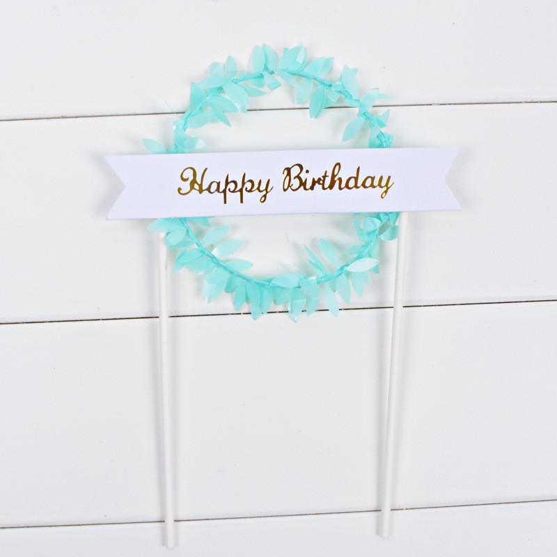 Vòng Lá Xanh Nhân Tạo Trang Trí Bánh Kem Sinh Nhật