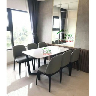 Bộ Bàn ăn mặt đá 6 ghế cao cấp (Freeship nt HCM, Biên Hoà, Dĩ An)