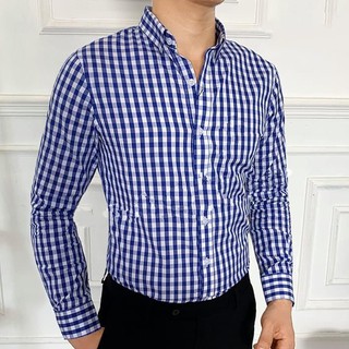Áo sơ mi hàn quốc nam dài tay áo kiểu đẹp công sở Áo sơ mi nam kẻ Caro loại đẹp LKCR002