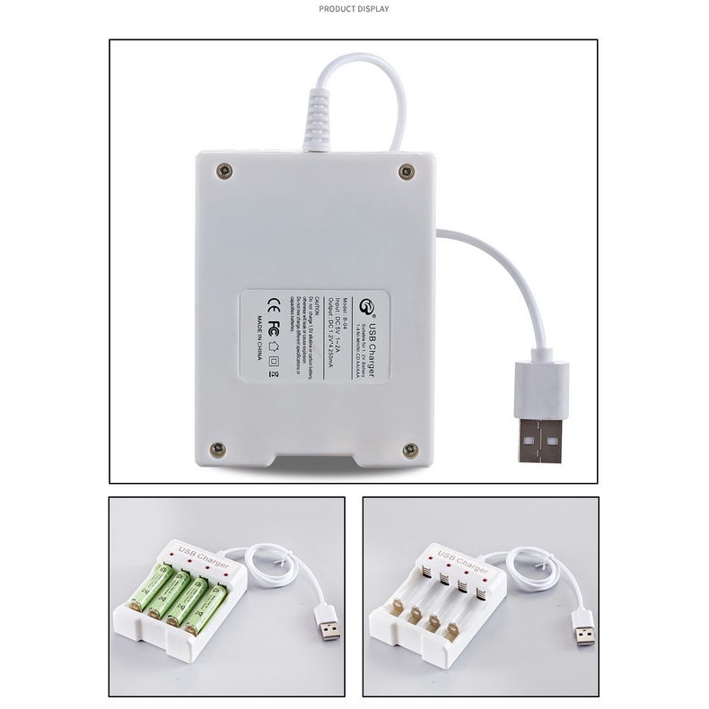 Combo Bộ sạc pin tiểu AA AAA 4 cổng Bmax B04 kèm theo 04 viên pin sạc lại AA/AAA