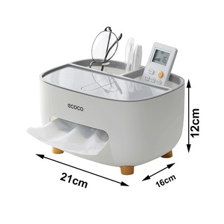 Hộp đựng giấy chuẩn hãng ecoco mẫu có chân gỗ để bàn