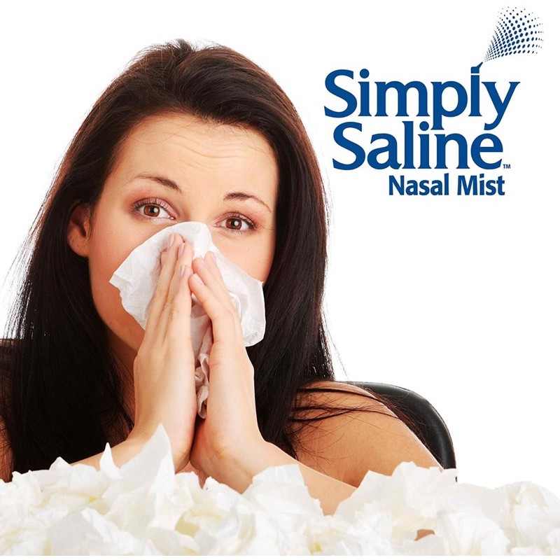 🇺🇸 Chai xịt mũi chống dị ứng Simply Saline Nasal Mist dành cho cảm lạnh, hoặc cảm cúm và dị ứng mũi