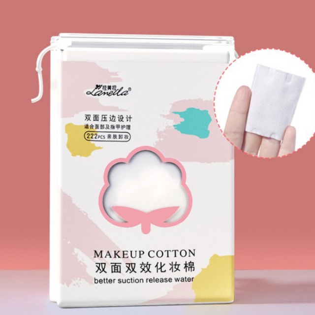 Bông tẩy trang 222 miếng Lameila - Hàng Chuẩn Không Xơ Bông