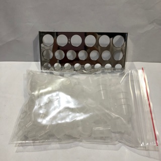 Combo khay inox +200 hũ nhựa tổng hợp